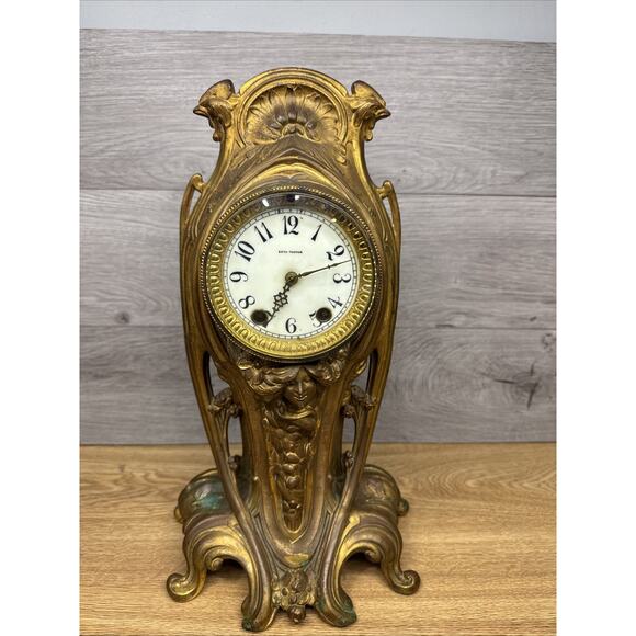 Antique Seth Thomas Art Nouveau clock 16” Tall Made In USA~Parts/Repair - Picture 1 of 16